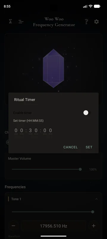 The ritual timer, for a session that ends on its own